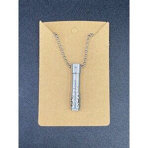 Silver Tone Necklace Only Love Cremation Vial